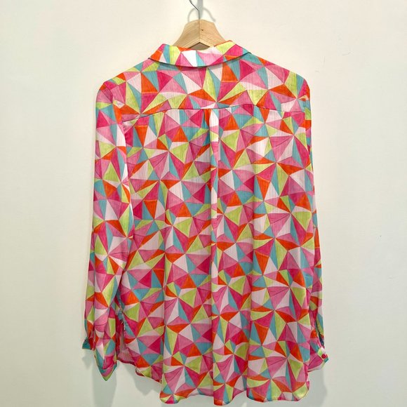 Geometric Multicolor Blouse - Picture 6 of 7